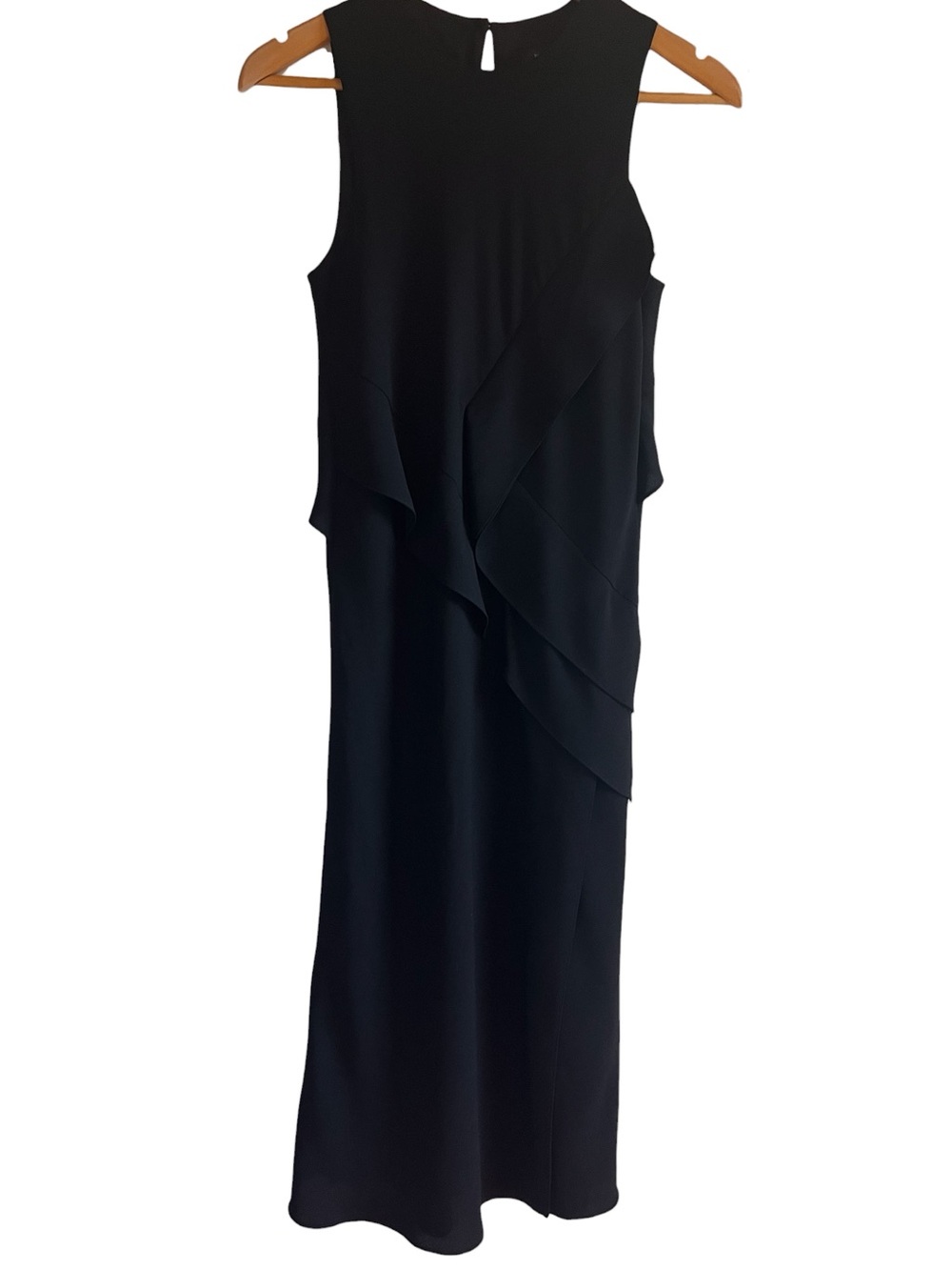 Judith & Charles bias cut ruffle front sleeveless midi dress excellent condition